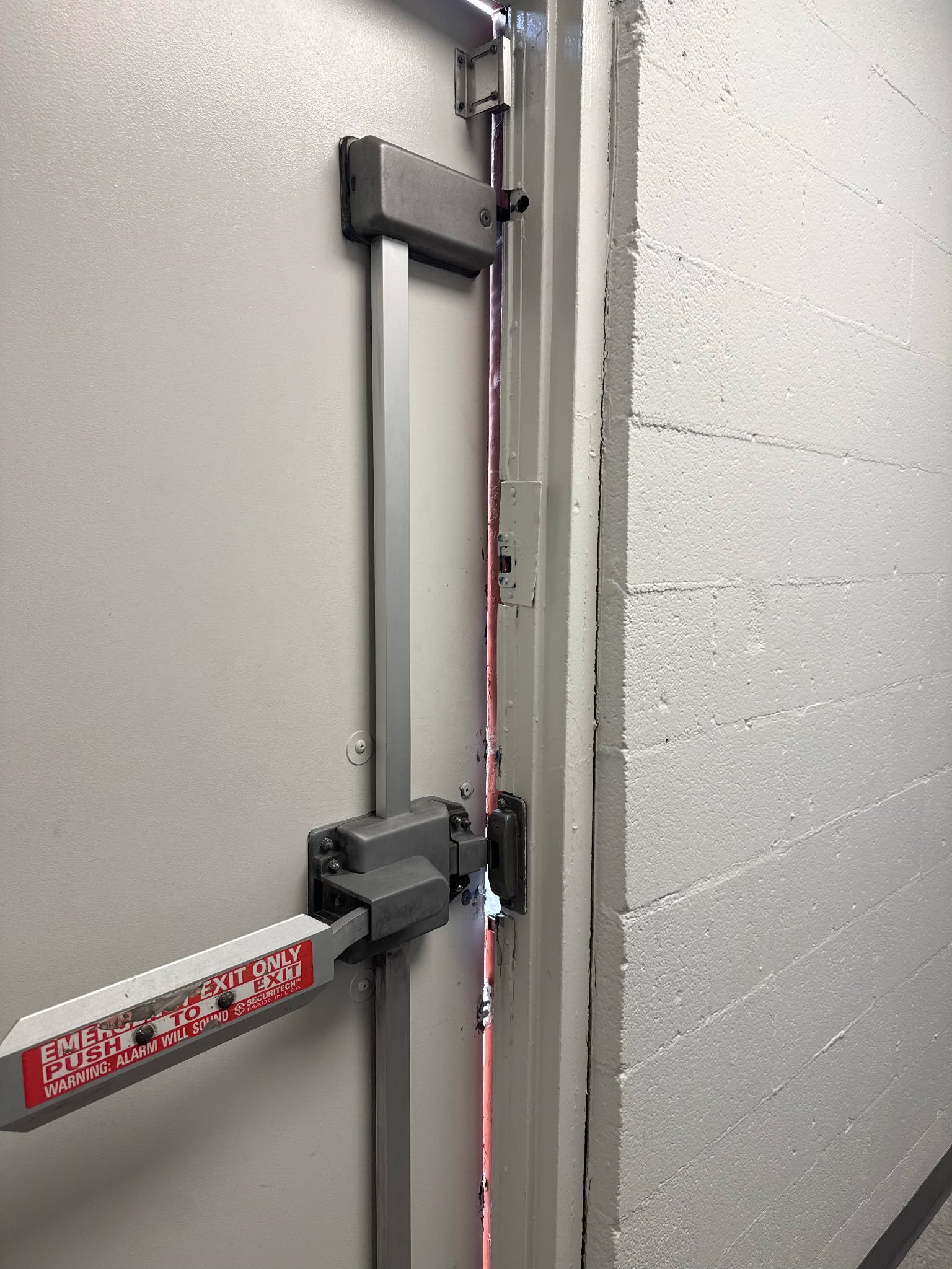 Commercial panic bar exit door installation by Just In Time Locksmith in Albuquerque
