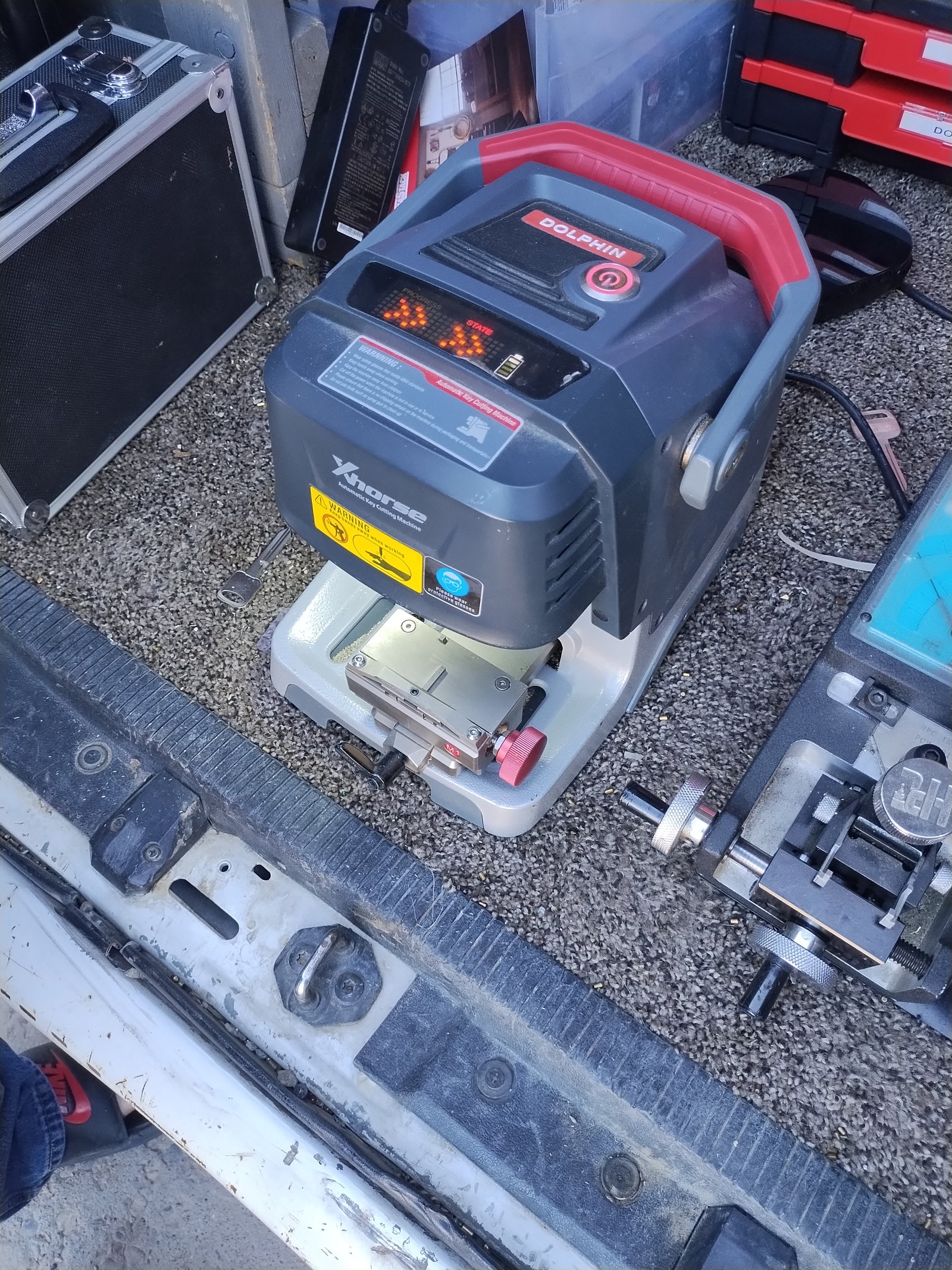 Automotive key cutting machine used by Just In Time Locksmith