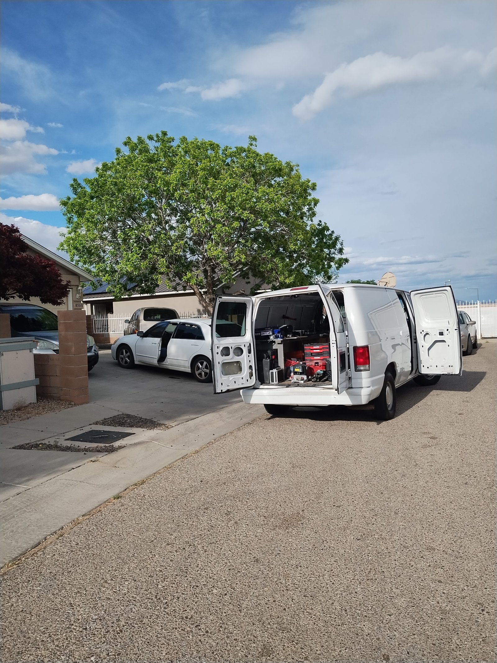 Just In Time Locksmith service van at an Albuquerque job site